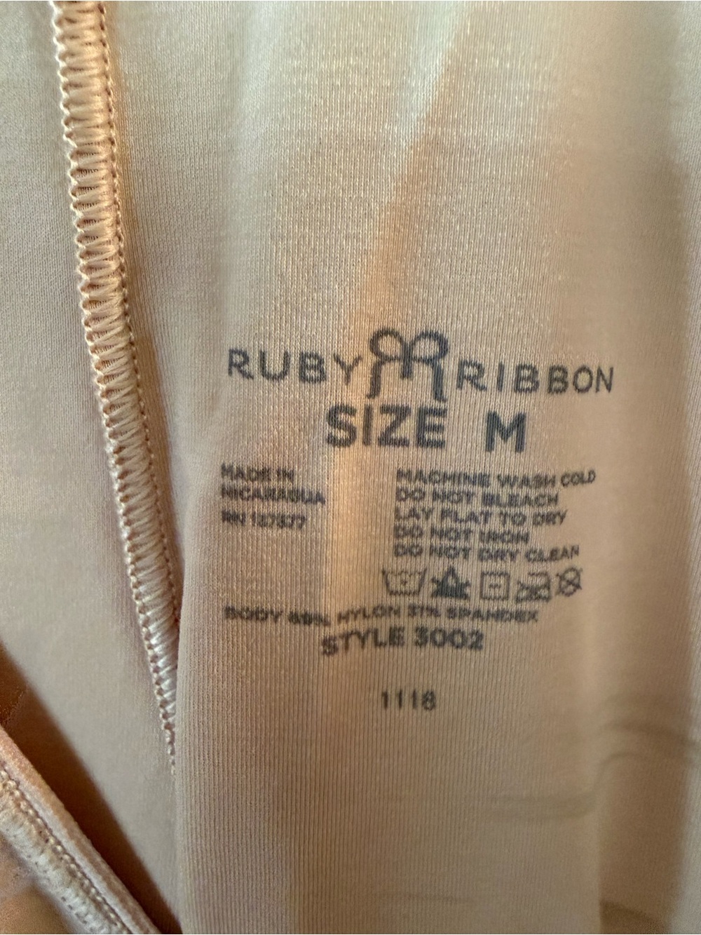 Ruby Ribbon Nude/Tan V-Neck cami - Picture 3 of 3